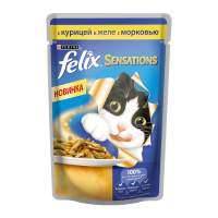 Корм для кошек Felix Sensation курица, морковь, 85 г