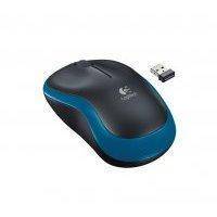 Компьютерная мышь Logitech M185 черный-голубой