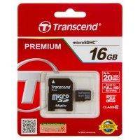 Карта памяти Transcend Micro SDHC 16Гб Class10 Ultimate + адаптер