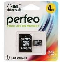 Карта памяти Perfeo microSD 4GB High-Capacity Class 10 PF4GMCSH10A