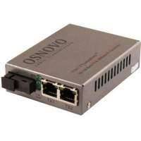Медиа-конвертер OSNOVO оптический Fast Ethernet. 2 медных порта (RJ45) 10/100Base-T (IEEE 802.3i, IEEE 802.3u, IEEE 802.3x), 1 оптически OMC-100-21S5a