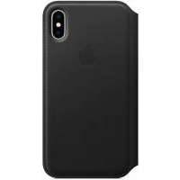 Клип-кейс Apple Leather Folio для iPhone X (черный)