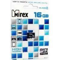 Карта памяти MicroSDHC Mirex 16Gb Class 4 без адаптера Black