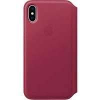 Чехол-книжка Apple Leather Folio для iPhone X (лесная ягода)