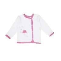 Кофточка КотМаркот, Мишка в шляпе белый/розовый, р.80 