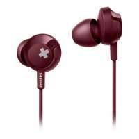 Наушники с микрофоном Philips BASS+ SHE4305 Red
