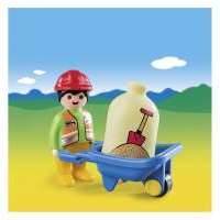 Конструктор Playmobil 1.2.3. Строитель с тачкой 