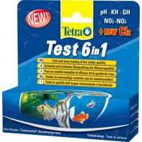 Тест Tetra 6в1 GH/KH/NO2/NO3/pH/Cl полоски для пресной воды, 25шт TetraTest 6 в 1 GH
