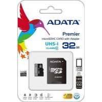 Карта памяти ADATA microSDHC Class 10 32 GB + SD adapter (AUSDH 32 GUICL 10-RA1) AUSDH32GUICL10-RA1