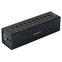 Концентратор USB 3.0 Orico Материал корпуса: алюминиевый сплав. Вход 3.0 тип В. Выход 3.0 тип А.выходов 10 . (черный) A3H10-BK