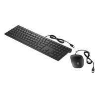 Комплект (клавиатура+мышь) HP 400, USB, проводной, черный [4ce97aa] 4CE97AA
