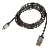 Кабель HAMA Metal, Lightning (m) - USB A (m), 1.5м, MFI, черный [00173626] 00173626