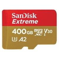 Карта памяти microSDXC UHS-I U3 SANDISK Extreme 400 ГБ, 160 МБ/с, Class 10, , 1 шт., переходник SD SDSQXA1-400G-GN6MA