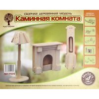 Часы, лампа и камин (Р009) 