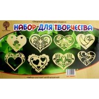 Сборная деревянная модель. Набор для творчества "Сердечки" (80067) 
