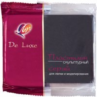 Пластилин скульптурный "De Luxe" (300 гр, серый, твердый) (23С1483-08) 
