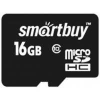 Карта памяти MicroSD Smartbuy 16Gb Class 10 UHS-I без адаптера Black