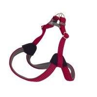 Шлейка для собак Каскад Премиум светоотражающий с неопреновой подкладкой, цвет: красный