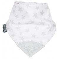 Нагрудник Cheeky Chompers Muslin Neckerchew с грызунком Серые звезды