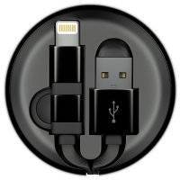 Кабель для сотового телефона InterStep Lightning+MicroUSB 0,9м Black/Black