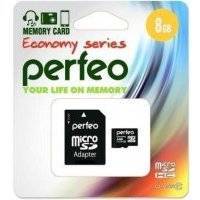 Карта памяти Perfeo microSD 8GB High-Capacity Class 10 economy series PF8GMCSH10AES