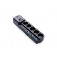 Сетевой фильтр MOST , 5 розеток, 3 м, Black EHV-4
