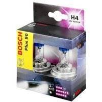 Bosch H4 12V- 60/55W (P43t) ( +90% света) Plus 90 2шт 