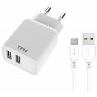 СЗУ TFN 2USB Rapid+кабель MicroUSB 2.4А White