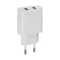 Зарядное устройство сетевое RIVACASE PS4123 3,4A 2USB (белое) 