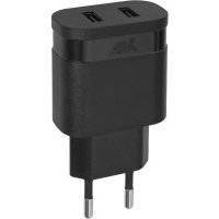 Зарядное устройство сетевое RIVACASE PS4123 3,4A 2USB (черное) 