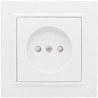 ERR10-022-100 Розетка 1-м СП Минск 10А защ. шторки без заземл. бел Basic EKF 