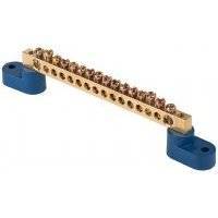 sn0-2-63-16 Шина "0" N (6х9мм) 16 отверстий латунь 2 синих угловых изолятора PROxima Упаковка (10 шт.) EKF