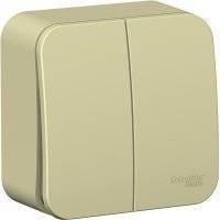 Blanca BLNVA105017 Выключатель 2-клавишный (10 А, в сборе, о/у, бежевый) Schneider Electric BLNVA105017 Blanca