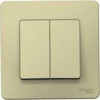 Blanca BLNVS010507 Выключатель 2-клавишный (10 А, в сборе, с/у, бежевый) Schneider Electric BLNVS010507 Blanca