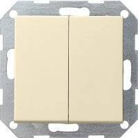 System55 012501 Выключатель двухклавишный (10 А, под рамку, скрытая установка, кремовый глянцевый) Gira 012501 System 55