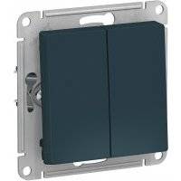 AtlasDesign ATN000851 Выключатель двухклавишный (10 А, под рамку, скрытая установка, изумруд) Упаковка (10 шт.) Schneider Electric ATN000851