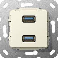 System55 568401 Розетка USB (2хUSB, под рамку, скрытая установка, кремовая глянцевая) Gira 