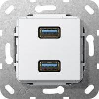 System55 568403 Розетка USB (2хUSB, под рамку, скрытая установка, белая глянцевая) Gira 568403