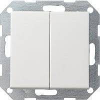System55 012503 Выключатель двухклавишный (10 А, под рамку, скрытая установка, белый глянцевый) Gira 