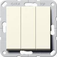 System55 283001 Выключатель трехклавишный (10 А, под рамку, скрытая установка, кремовый глянцевый) Gira 
