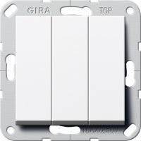 System55 283003 Выключатель трехклавишный (10 А, под рамку, скрытая установка, белый глянцевый) Gira 