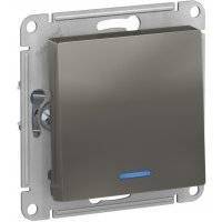 AtlasDesign ATN000913 Выключатель одноклавишный (10 А, под рамку, подсветка, скрытая установка, сталь) Schneider Electric ATN000913 AtlasDesign