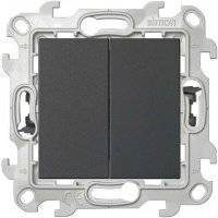 24 Harmonie Push&Go 2420398-038 Выключатель двухклавишный (10 А, под рамку, скрытая установка, графит) Simon 2420398-038