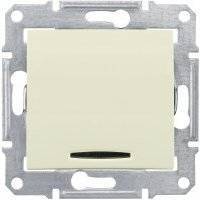 Sedna SDN1400147 Выключатель одноклавишный с синей подсветкой (10 А, под рамку, скрытая установка, бежевый) Schneider Electric