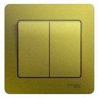 GSL001052 GLOSSA 2-клавишный ВЫКЛЮЧАТЕЛЬ, сх.5,10AX, в сборе, ФИСТАШКОВЫЙ Упаковка (15 шт.) Schneider Electric GSL001052