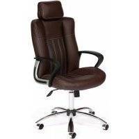Кресло Tetchair OXFORD хром (кож/зам коричневый/коричневый перфорированный 36-36/36-36/06)