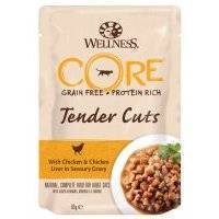 Влажный корм для кошек Wellness Core Tender Cuts Нежные Кусочки Курицы и Куриной Печени в Пикантном Соусе 0,085 кг 