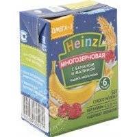 Каша Heinz Многозерновая молочная с бананом и малиной с Омега 3 200мл 