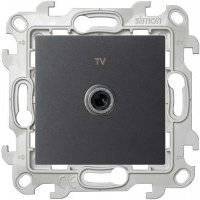 24 Harmonie 2450476-038 Розетка телевизионная оконечная (TV, под рамку, скрытая установка, графит) Simon 2450476-038