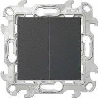 24 Harmonie 2450398-038 Выключатель двухклавишный (10 А, под рамку, скрытая установка, графит) Simon 2450398-038